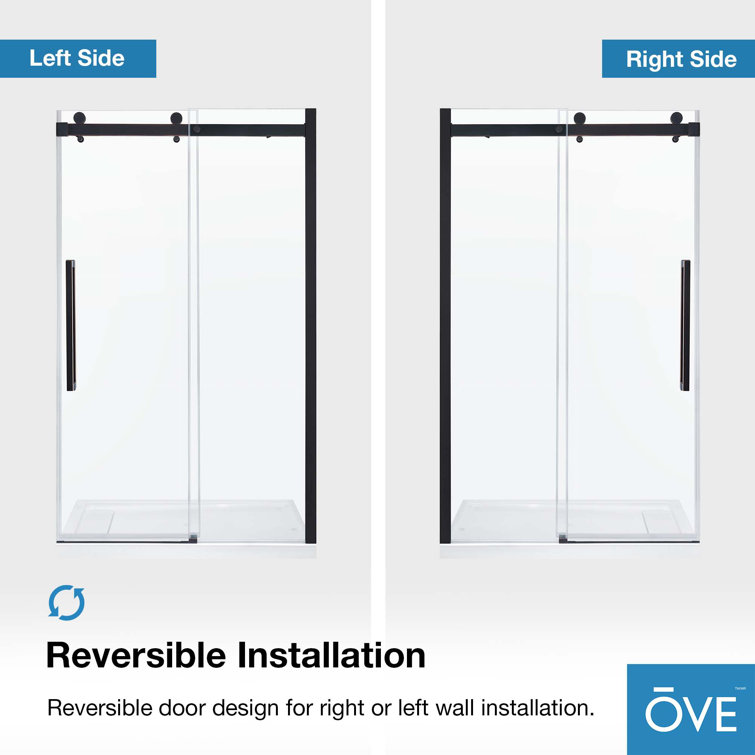 Bel 48" x 78.75" Oil-Rubbed Bronze Frameless Sliding Shower Door