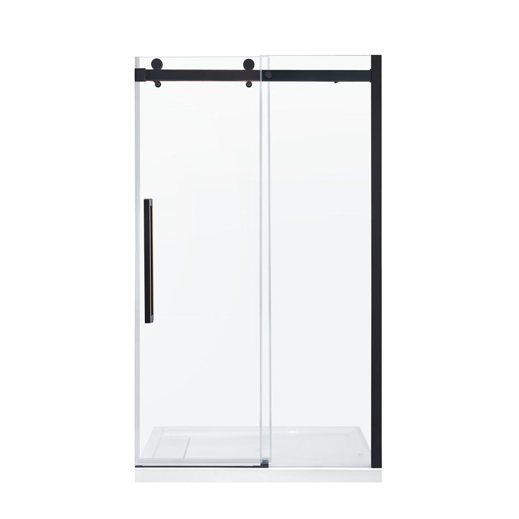 Bel 48" x 78.75" Oil-Rubbed Bronze Frameless Sliding Shower Door
