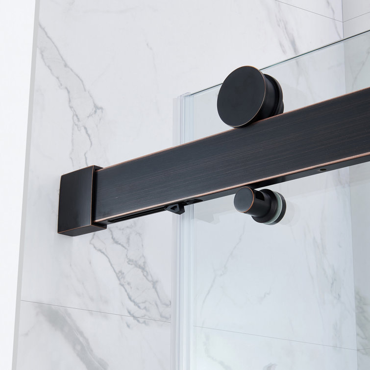 Bel 48" x 78.75" Oil-Rubbed Bronze Frameless Sliding Shower Door