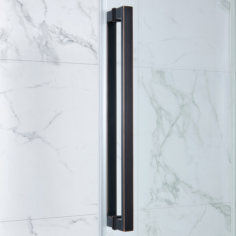 Bel 48" x 78.75" Oil-Rubbed Bronze Frameless Sliding Shower Door