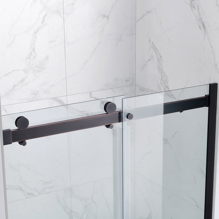 Bel 48" x 78.75" Oil-Rubbed Bronze Frameless Sliding Shower Door