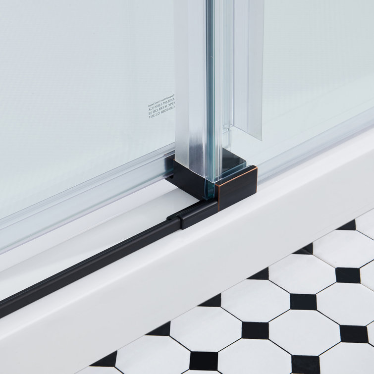 Bel 48" x 78.75" Oil-Rubbed Bronze Frameless Sliding Shower Door