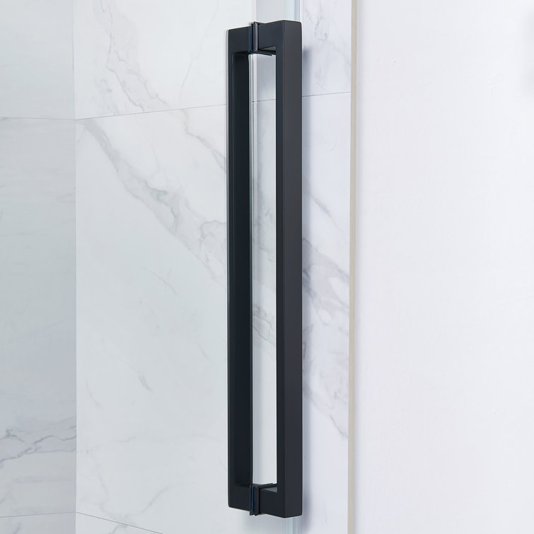 Bel 60" Matte Black and Clear Glass Frameless Sliding Shower Kit