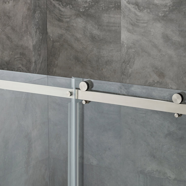 Bel 32" x 60" Satin Nickel Frameless Alcove Shower Kit
