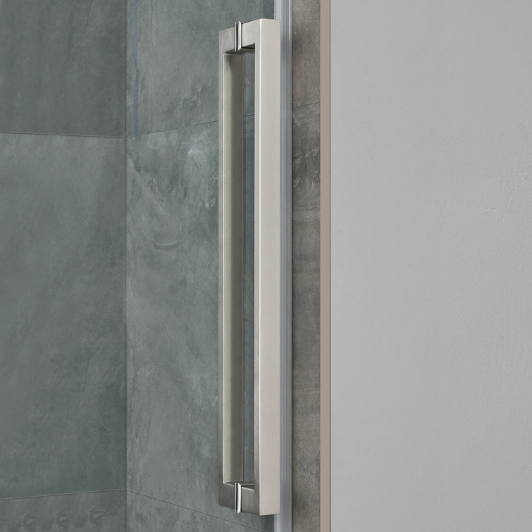 Bel 32" x 60" Satin Nickel Frameless Alcove Shower Kit