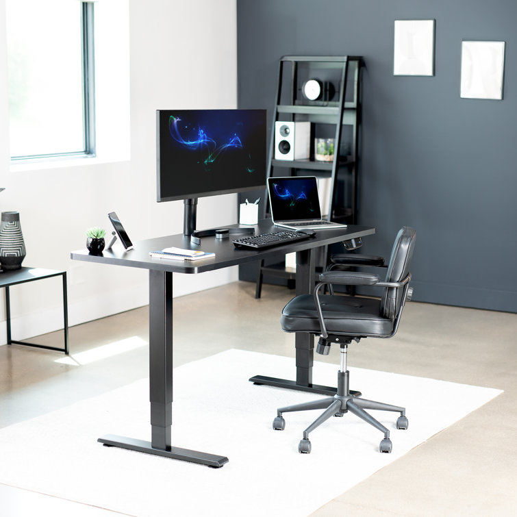Black Adjustable Steel Electric Standing Desk Frame