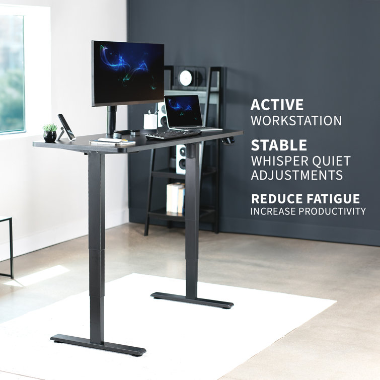 Black Adjustable Steel Electric Standing Desk Frame
