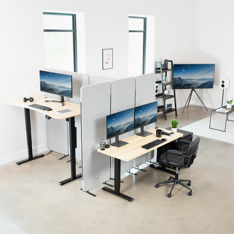 Black Adjustable Steel Electric Standing Desk Frame