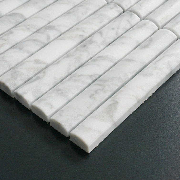 White Marble Linear Mosaic Tile for Wall and Floor