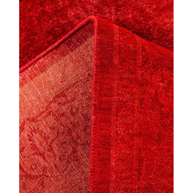 Hand-Knotted Red Wool Runner Rug 3' x 9'