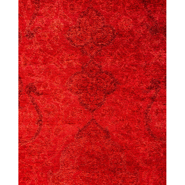 Hand-Knotted Red Wool Runner Rug 3' x 9'