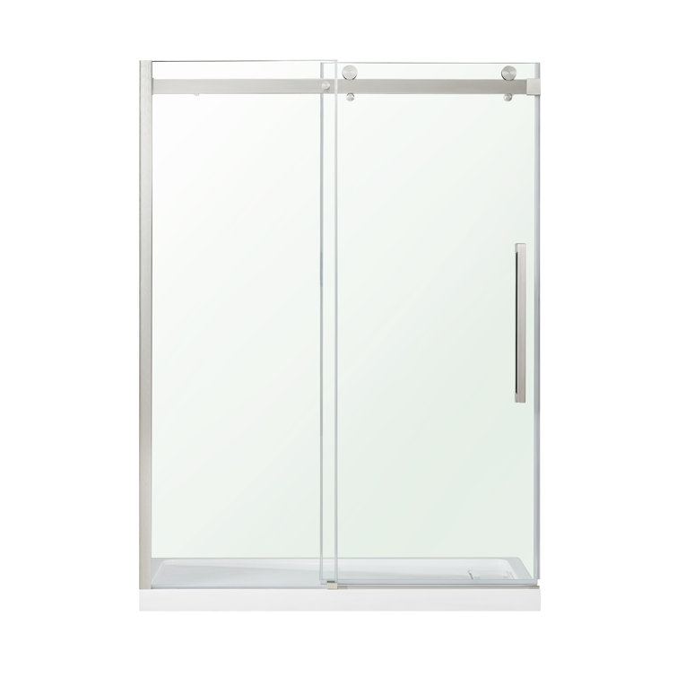 Bel 32" x 60" Satin Nickel Frameless Alcove Shower Kit