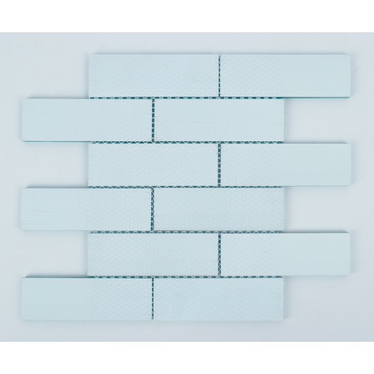 Aqua Blue 2" x 6" Polished Glass Subway Tile