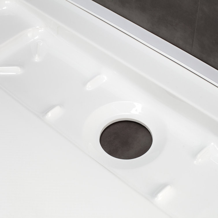 Matte Black 32" x 48" Frameless Glass Shower Kit