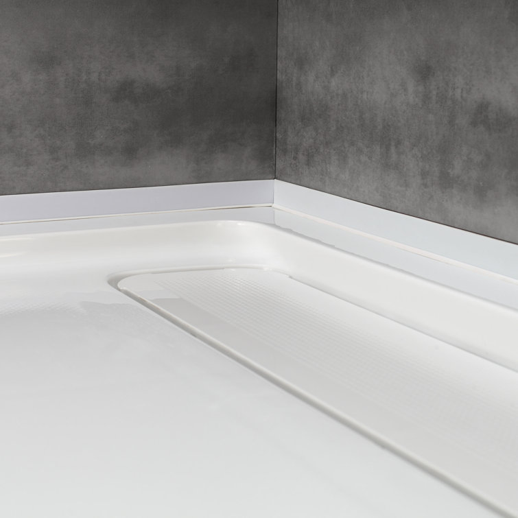 Matte Black 32" x 48" Frameless Glass Shower Kit