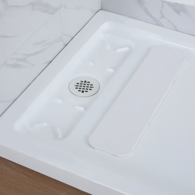 Matte Black 32" x 48" Frameless Glass Shower Kit
