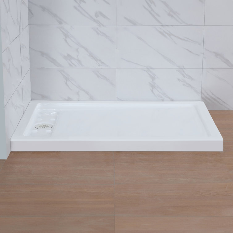Matte Black 32" x 48" Frameless Glass Shower Kit