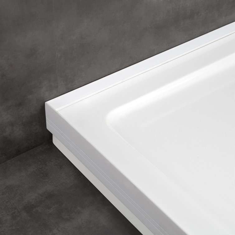 Matte Black 32" x 48" Frameless Glass Shower Kit