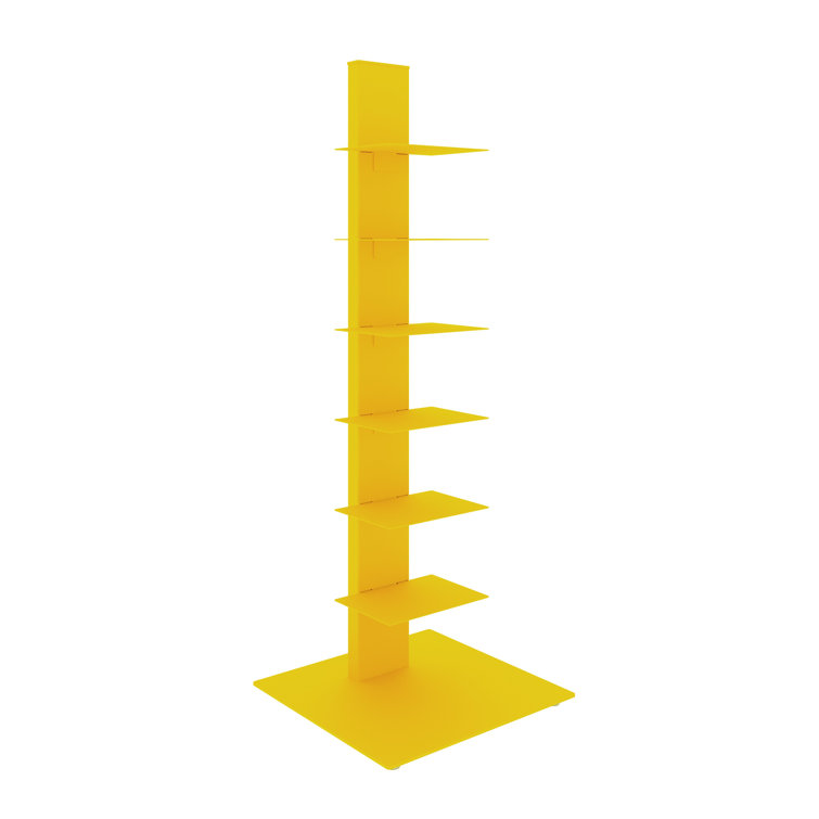 Ajax Yellow Steel 6-Tier Ladder Bookcase
