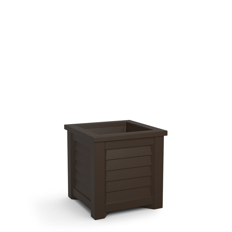 Espresso Square Resin Self-Watering Planter with Sub-Irrigation