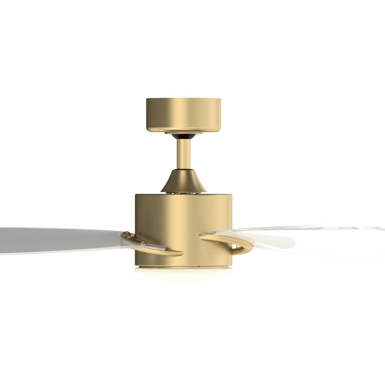 SculptAire 52" Brushed Satin Brass Ceiling Fan with Opal Frosted Light