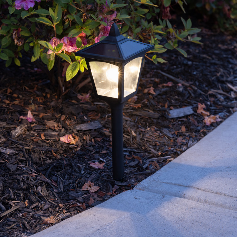 Black Stainless Steel Solar LED Pathway Lights, 4-Pack