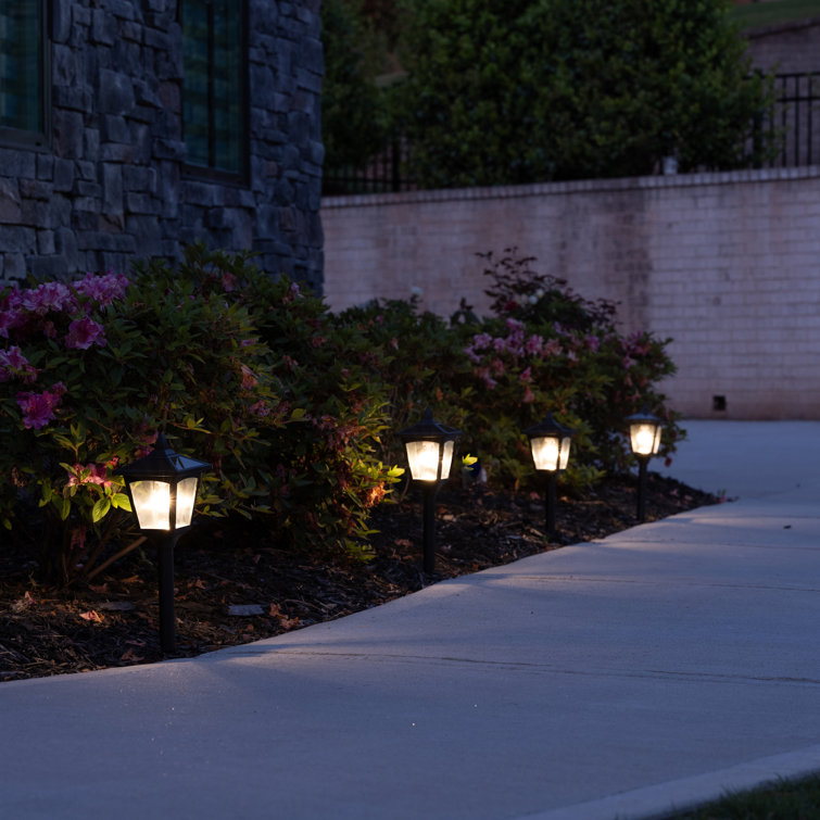 Black Stainless Steel Solar LED Pathway Lights, 4-Pack