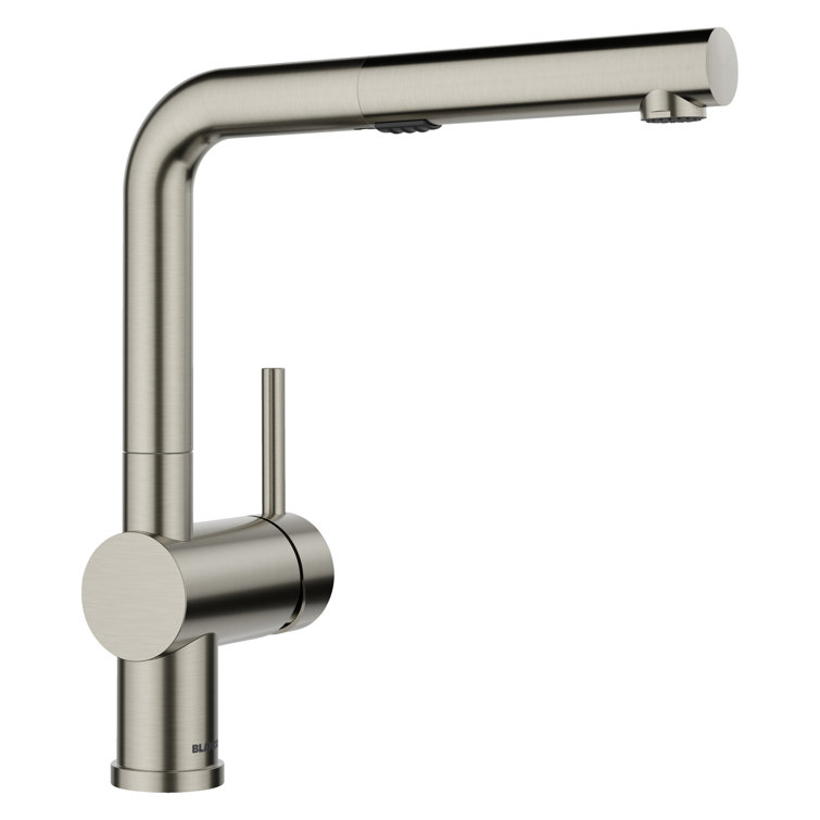 Satin Platinum Brass Pull-Out Spray Kitchen Faucet