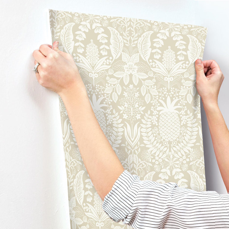 Linen Beige Pineapple Damask Non-Pasted Wallpaper