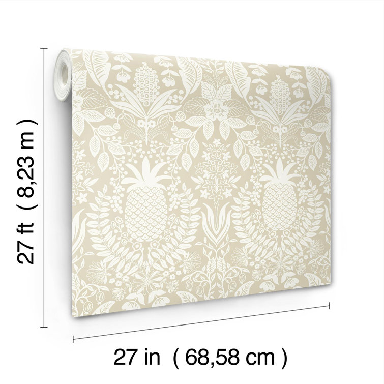 Linen Beige Pineapple Damask Non-Pasted Wallpaper