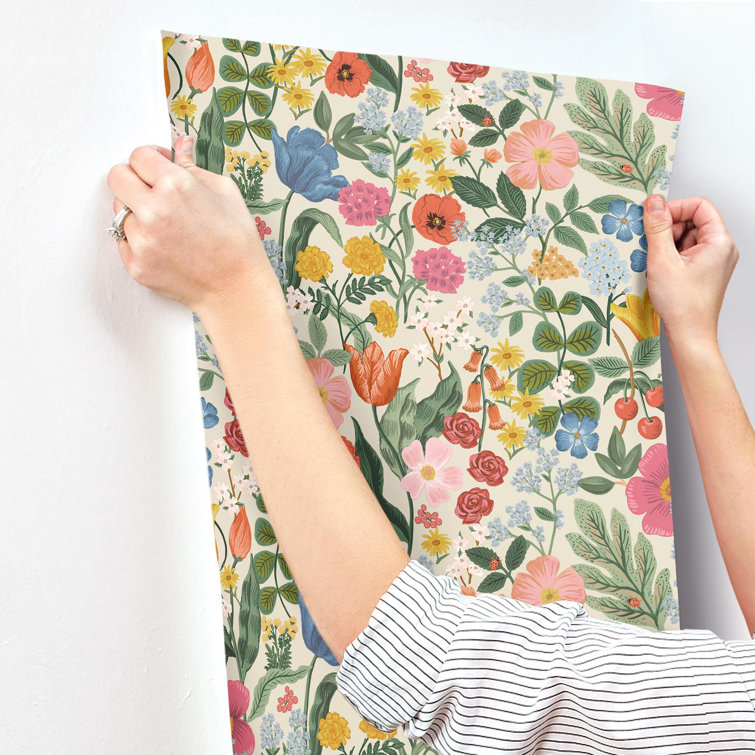 Cream Multicolor Botanical Non-Pasted Wallpaper