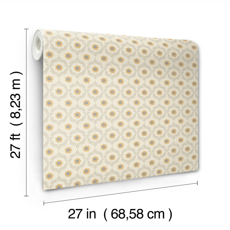 Emma Linen Floral Non-Pasted Washable Wallpaper
