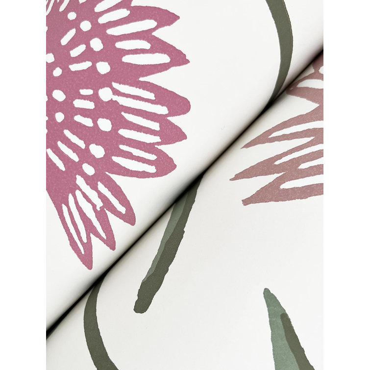 Aster Rose Non-Pasted Washable Floral Wallpaper