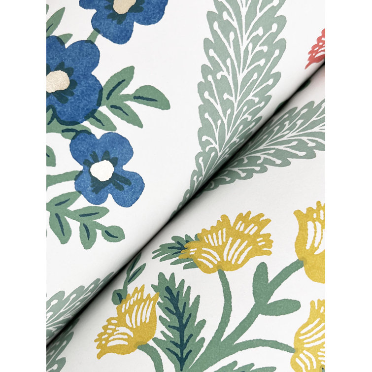 Sage Multi-Color Botanical Non-Pasted Washable Wallpaper