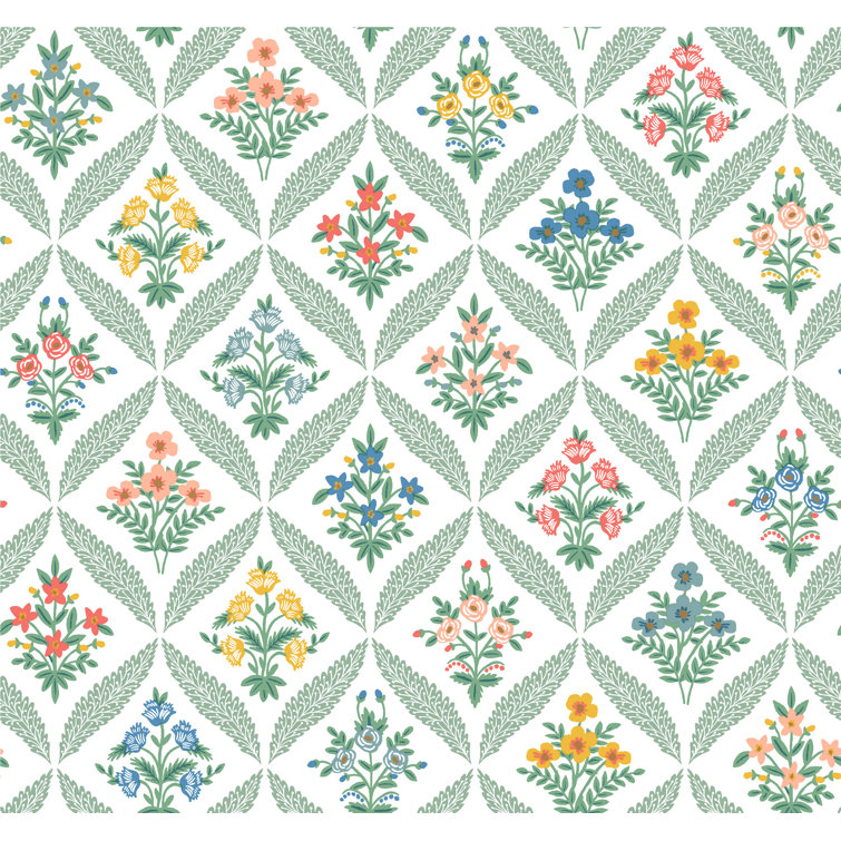 Sage Multi-Color Botanical Non-Pasted Washable Wallpaper