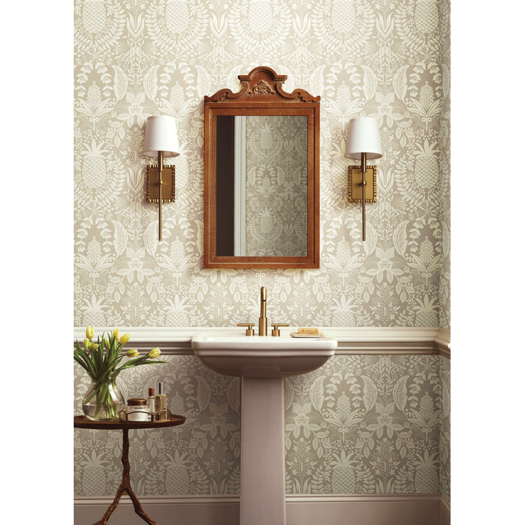 Linen Beige Pineapple Damask Non-Pasted Wallpaper