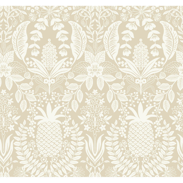 Linen Beige Pineapple Damask Non-Pasted Wallpaper