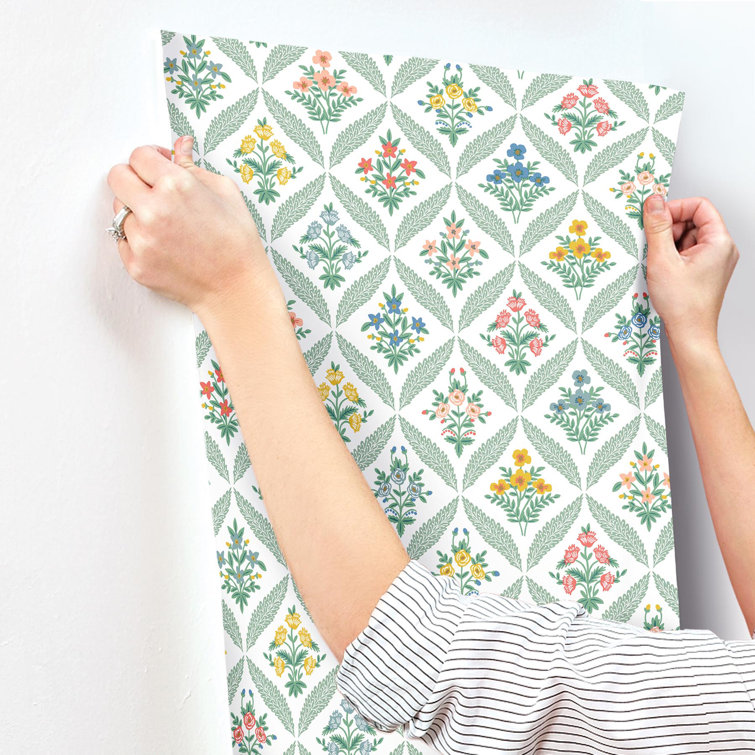 Sage Multi-Color Botanical Non-Pasted Washable Wallpaper