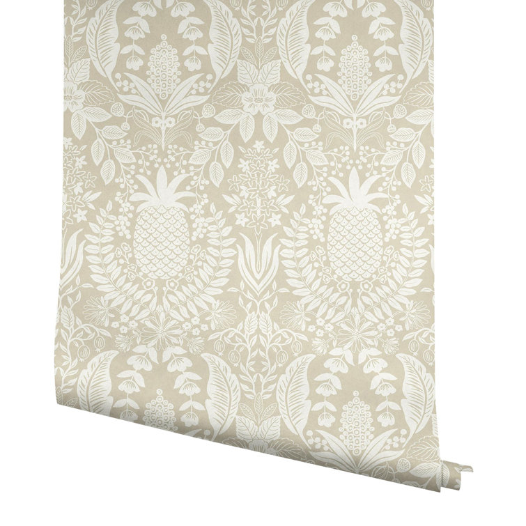 Linen Beige Pineapple Damask Non-Pasted Wallpaper