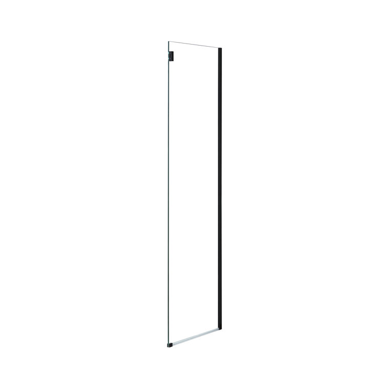 Matte Black Frameless Glass Corner Shower Kit with Soft-Close Door
