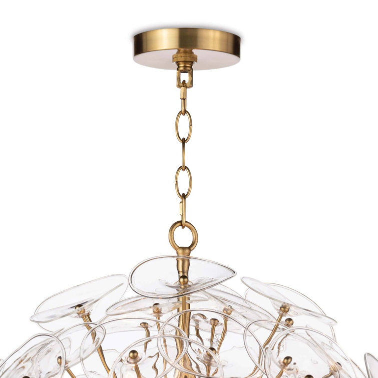 Natural Brass 9-Light Sputnik Chandelier with Clear Cord