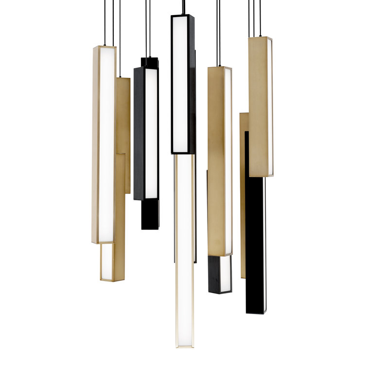 Chaos 13-Light Black and Brass LED Multi-Light Pendant