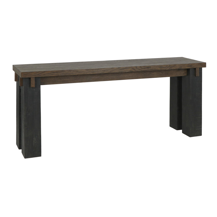 Duncan 90" Black and Brown Oak Wood Console Table