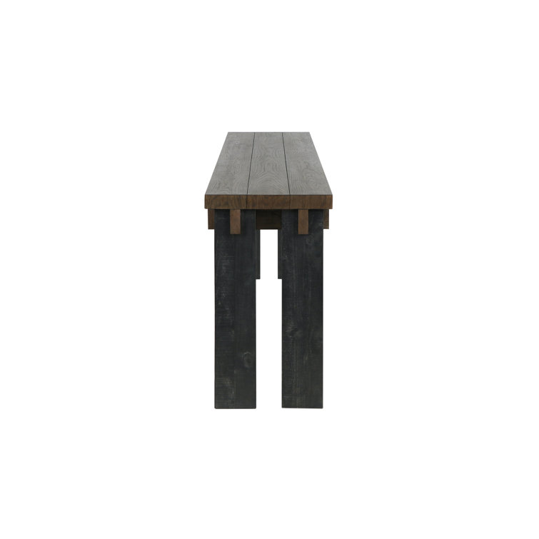 Duncan 90" Black and Brown Oak Wood Console Table