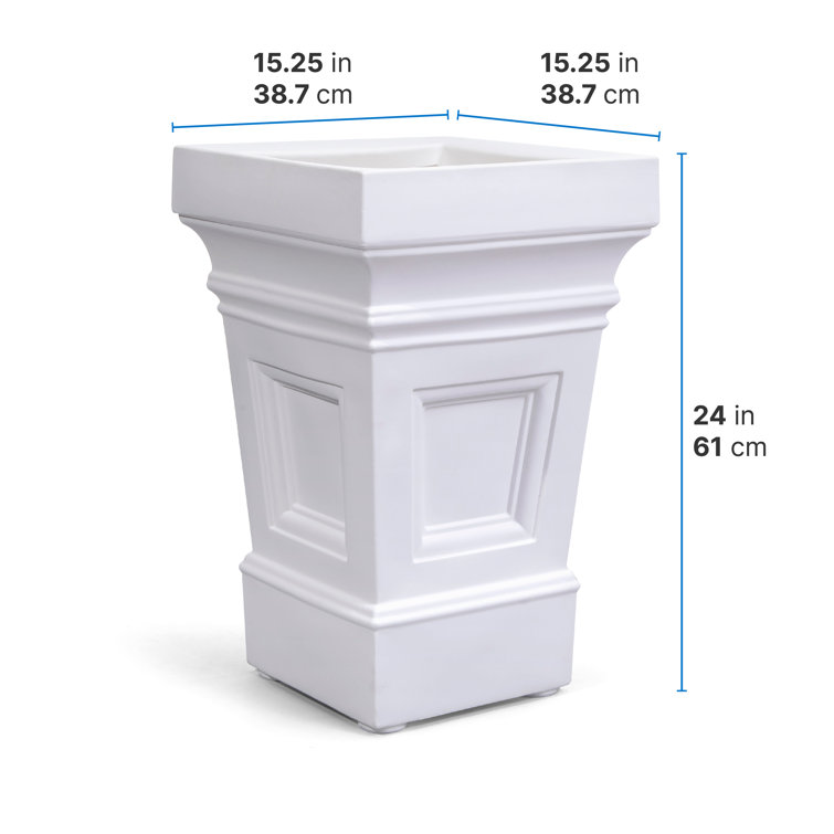 Atherton 24" White High-Density Resin Self-Watering Planter Box Set