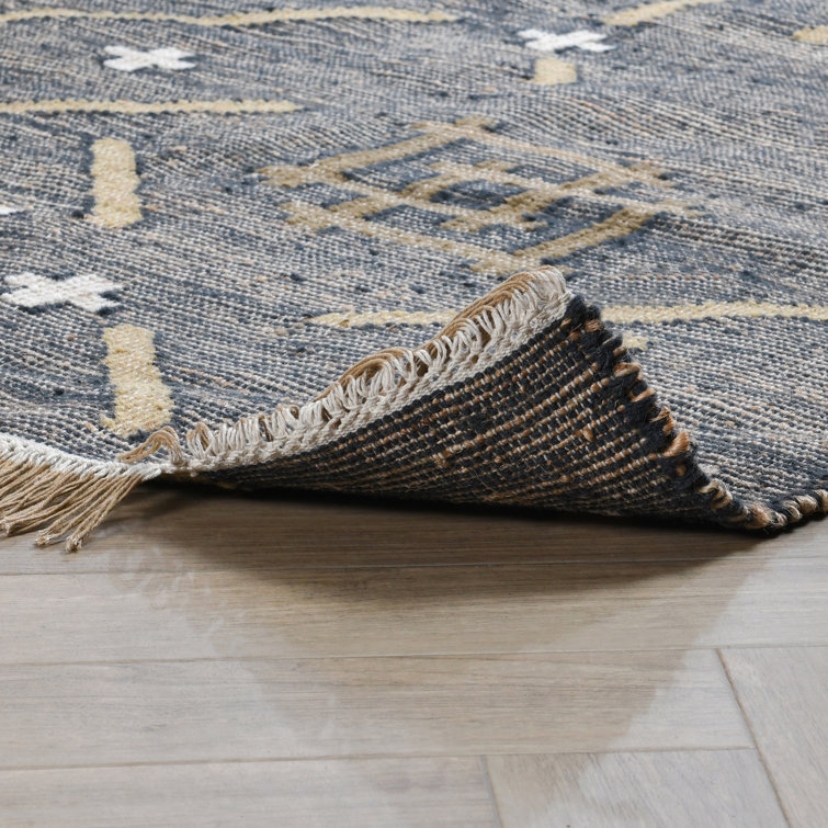 Handmade Caviar Black Multi Geometric Wool Rectangular Rug 8' x 10'