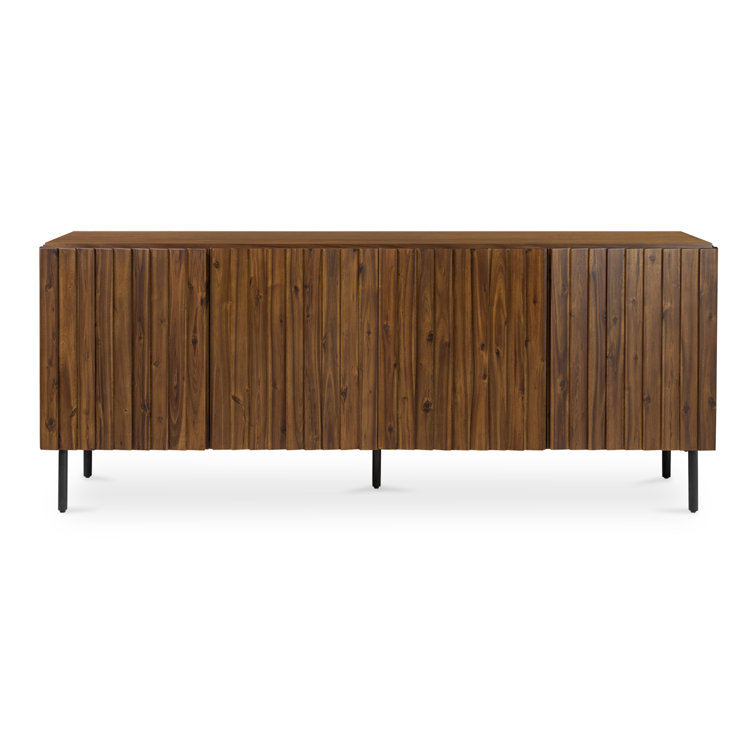 Emelio 74'' Brown Wooden Sideboard with Black Legs