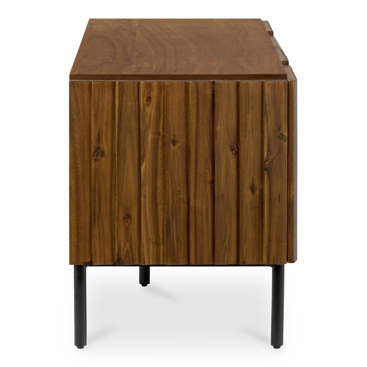 Emelio 74'' Dark Brown Acacia Wood Media Console