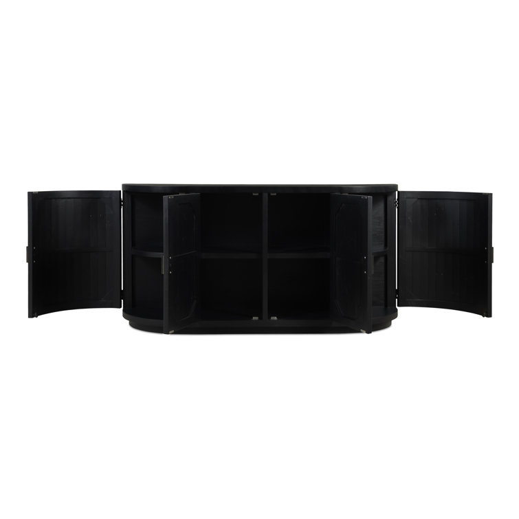 Rudolfo 71'' Black Pine Wood Sideboard