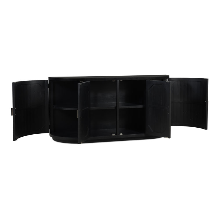 Rudolfo 71'' Black Pine Wood Sideboard